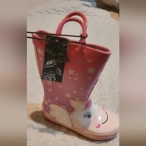 Komforme Girls Pink Unicorn Rainbow boots size 7 toddlers